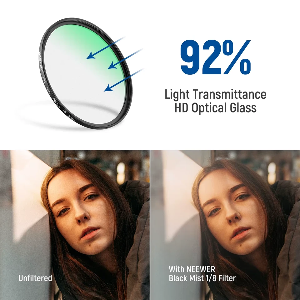 Black Diffusion 1/8 Filter Mist Dreamy Cinematic Effect Filter HD - Image 2 of 4