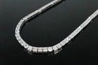 ESTATE: 6mm Square Round Lab Sim 42ctw Diamonds 24" TENNIS Chain Necklace 110g — photo 5
