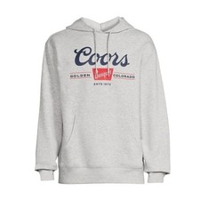 Coors Beer Banquet Men's Graphic Retro 1873 Heather Gray Hoodie Size 2XL Pocket