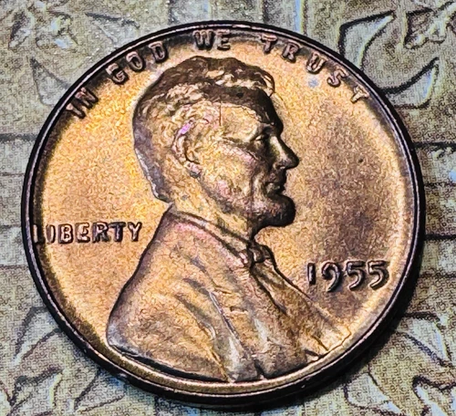 1955 Crack Skull Error  Uncirculated Lincoln Wheat Penny