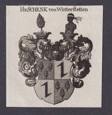 Schenk Winterstetten Wappen coat of arms Adel Heraldik Kupferstich 1820
