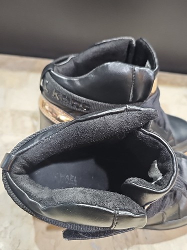 Michael Kors Pia Pilar Girl Faux Leather Ankle Booties Shoes Size 4 Black Bronze - Bild 9 von 12