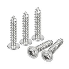 ST4x20x8mm Phillips Pan Head Self-tapping Screw with Washer, 100pcs (Silver)