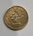 1861 GOLD $2.5 LIBERTY HEAD $2.5 QUARTER EAGLE CIVIL WAR COIN .