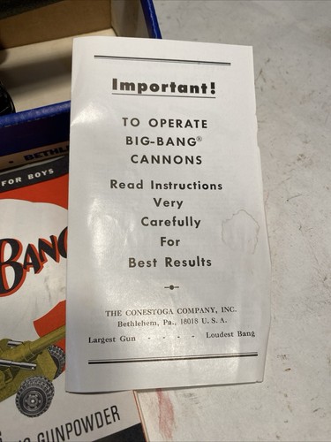 Vintage Original Big Bang Cannon W/Original Box and Paperwork Excellent Cond. - Picture 2 of 21