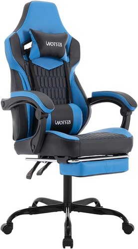 Gaming Chairs High Back Massage Game Chair with Footrest Computer Reclining Chai - Picture 2 of 8