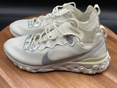 Nike React Element 55 Womens Size 8 White Athletic Running Shoes Sneakers