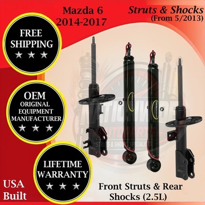 Monroe OEM Front Struts & Rear Shocks For 2014-2017 Mazda 6 Lifetime Warranty
