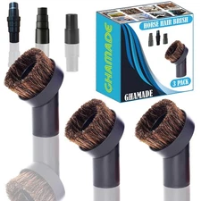 3 PACK 1-1/4 Inch Round HorseHair Vacuum Dust Brush Attachment with Soft Bris...