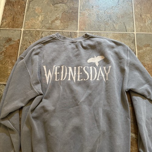 Wednesday Addams Jenna Ortega Womens Size Large Grey Sweatshirt Goth Halloween - Picture 3 of 3