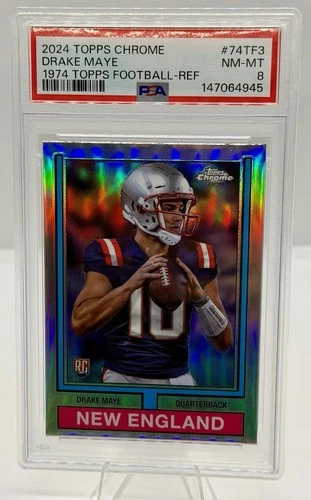 2024 Topps Chrome - 1974 Topps Football Drake Maye #74TF-3 Refractor (RC)