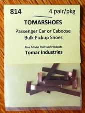 Tomar HO #814 Pickup Shoes - Bulk Passenger & Caboose pkg(8) / Made USA