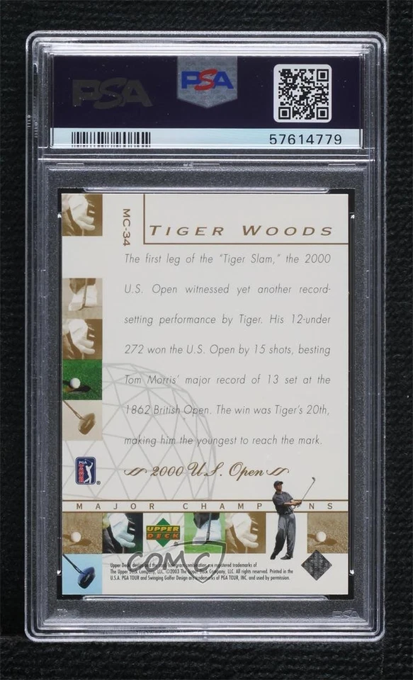 2003 Upper Deck Major Champions Tiger Woods #MC-34 PSA 9 MINT - Image 2 of 2