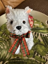 Collectable Ty Beanie baby dog Kirby, a West Highland White Terrier plush toy