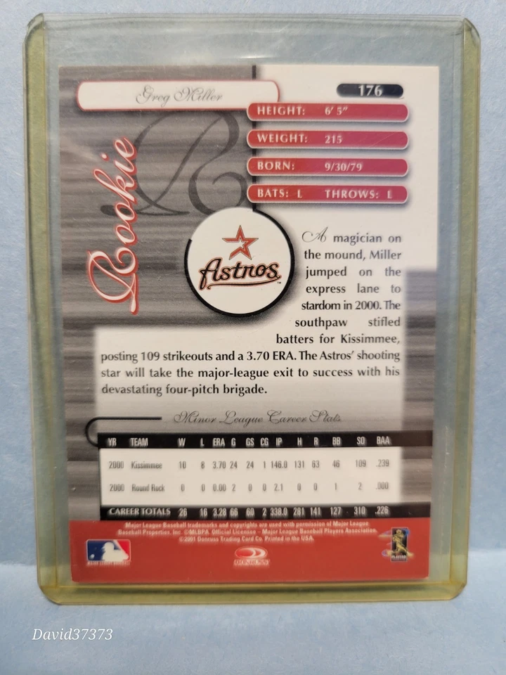 2001 Donruss Elite - Greg Miller #176 /1000 (RC) - Image 2 of 2