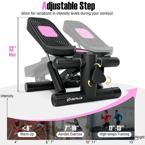 Mini Stepper for Exercise at Home w/ Resistance Bands Adjustable Height - Picture 4 of 10