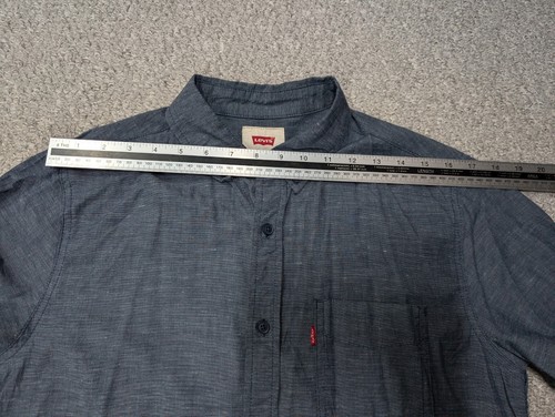 LEVI'S Men's Heather Blue Casual Short Sleeve Worker Button Down Shirt S - Picture 10 of 11