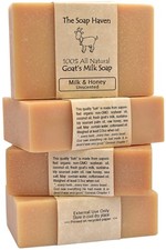 4 Goat Milk Soap Bars Honey Handmade in USA. All Natural Soap, Unscented