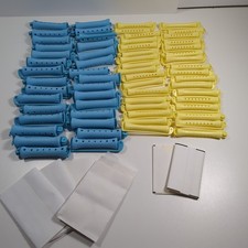Vintage Toni Goody Spin Arm Swing Perm Rods Lot Yellow Blue Small Medium Paper