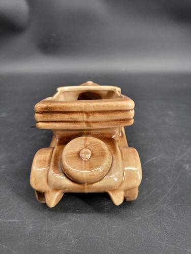 Vintage, Heavy Model T Planter Brown & Yellow Glazed 9.5" L X 4.75" T X 4.5" W - Picture 20 of 24