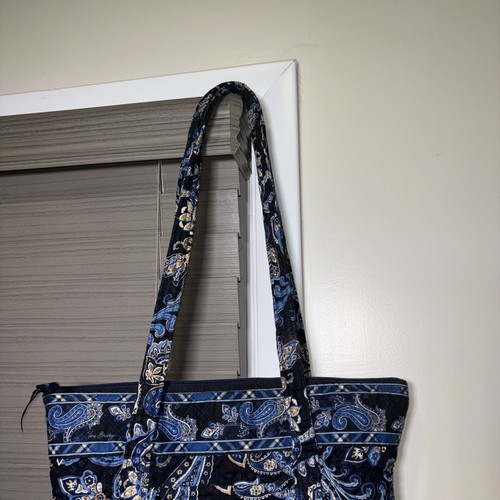 Vera Bradley Windsor blau Medium Schultertasche Handtasche Paisley doppelte Riemen 14x12" - Bild 3 von 9