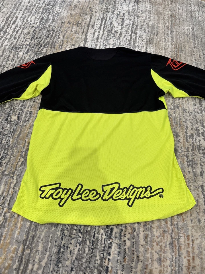 Troy Lee Designs Mens Jersey Size M Neon Yellow/Green and Black - Image 3 of 3