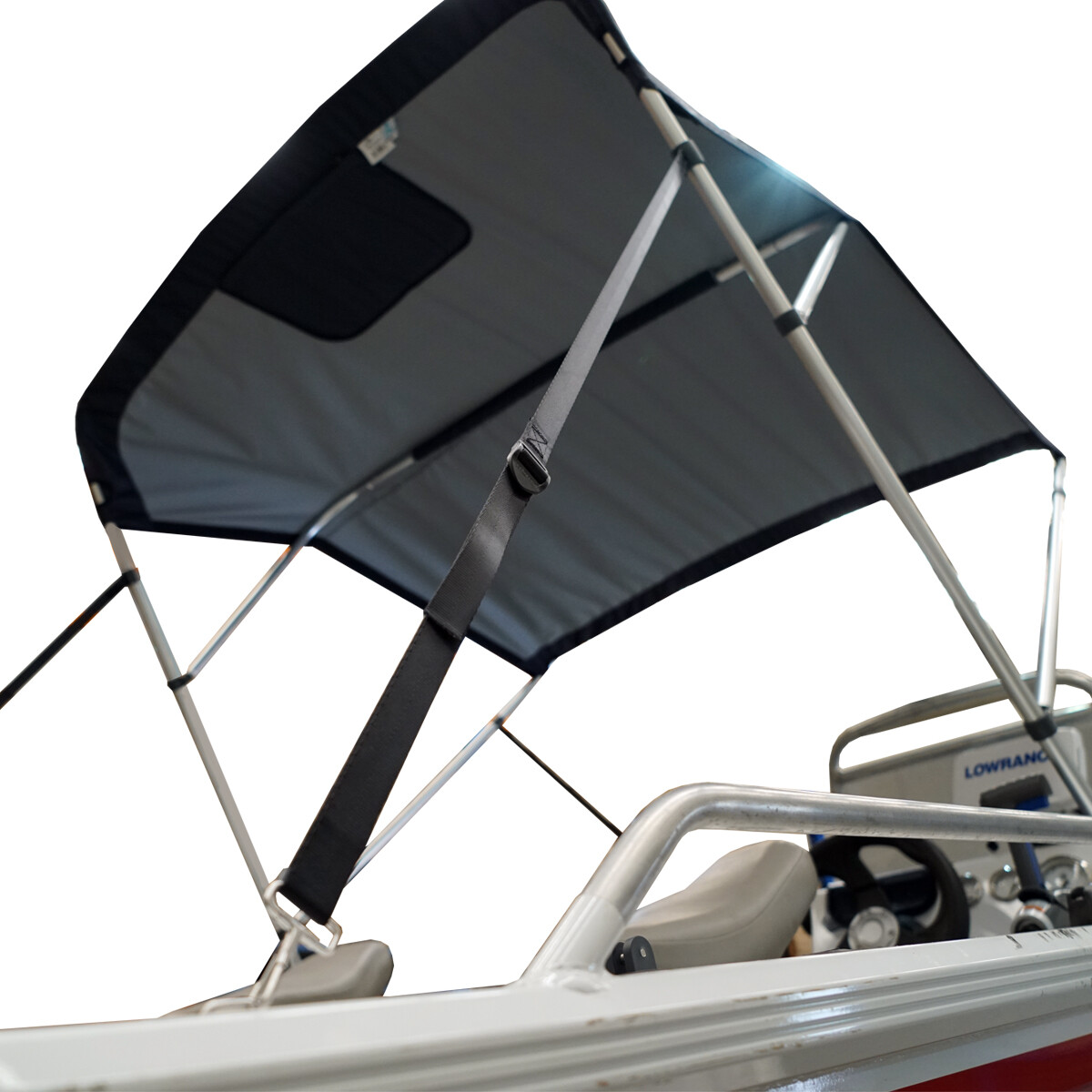 Oceansouth 4 Bow Bimini - 8ft Deluxe (Black, Mounting Width 61"-66') Bows Frame Sun Shade Boat Waterproof Cover Boot Storage Strap Large Bow Big Fishing Pole Covers Beach