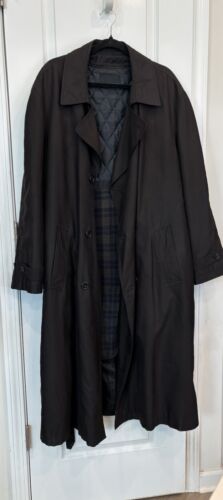 BILL BLASS Men’s Trench Coat Removable Liner Black Size 44R Outerwear - Picture 3 of 20