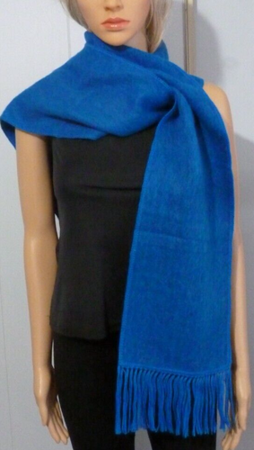 Turquoise Blue Alpaca Diana Peru Scarf Wrap Plush Soft Warm 77" x 9" EUC - Picture 6 of 8