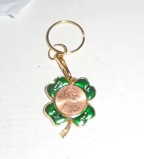 Lucky Coin Token Lincoln Penny Keychain Chain Pendant Birthday Clover 2017 Luck 