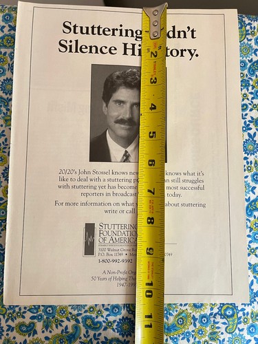 Vintage 1998 John Stossel National Stuttering Foundation Print Ad - Picture 7 of 7