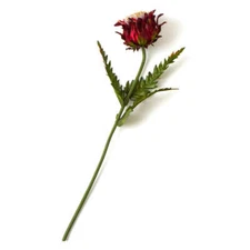 Factory Direct Craft Burgundy Glittered Artificial Thistle Stem | 3 Pieces