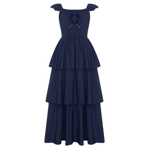Girls Maxi Dress Vintage Charm Party Dress Ankle Length Sweet Cute Casual Gown - Picture 59 of 71