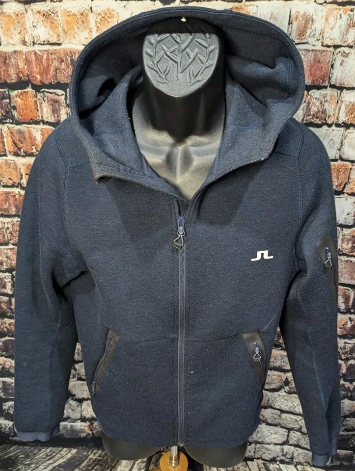 Chaqueta con Capucha Atlética J. Lindeberg Tech Sudadera Golf Correr Esquí Para Hombres Pequeña Azul Marino Foto 3 de 4
