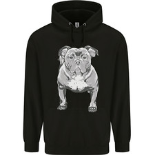 American Bully Striking a Pose Dog Mens 80% Cotton Hoodie
