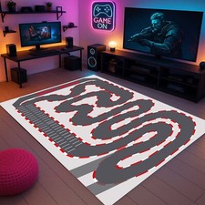 Race Track Rug, Kids Play Rug, Gamer Room Rug, Gaming Decor Rug, Racing Track