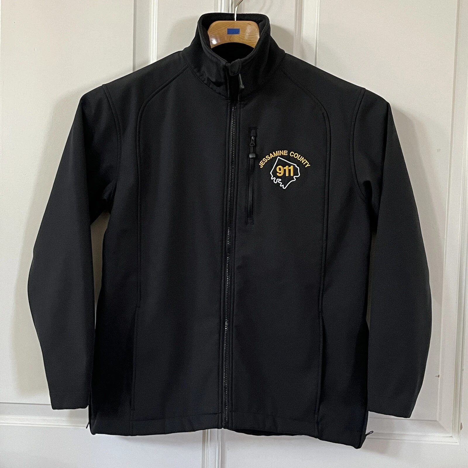 Jessamine County 911 Jacket Medium Black Pockets Full Zip Mens