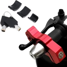 RED Motorcycle Scooter Moped Dirt Bike ATV Handlebar Grip Brake Anti Teft Lock