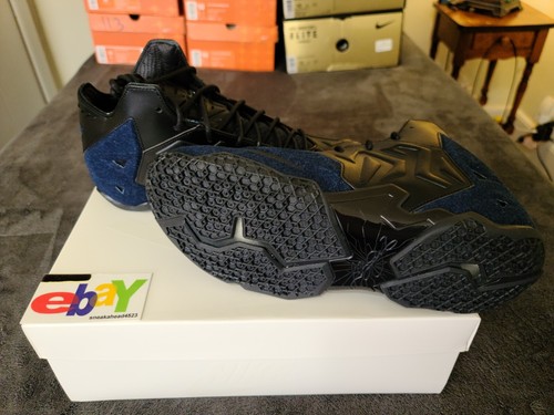 NIKE LEBRON XI EXT DENIM QS 2014 NEGRO/NEGRO DENIM 659509 004 NUEVO DEADSTOCK - Imagen 10 de 20