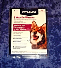 PetArmor 7 Way-De-Wormer for Medium Large dogs 6 flavored chewables