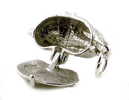 STERLING SILVER OPENING FISHING BASKET CHARM - Picture 2 of 2
