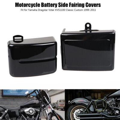 Gloss Black ABS Battery Side Covers Fit For Harley Dyna Fat Street Bob Low Rider