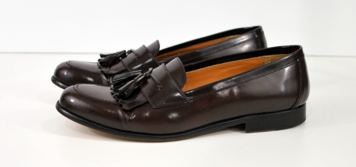 Mezlan Kiltie Tassel Wingtip Brogue Leather Loafers Men 9.5 M Classic Bloke Core Mezlan Kilted Tassel Loafer 9.5 medium Mans Black Leather  main image 2
