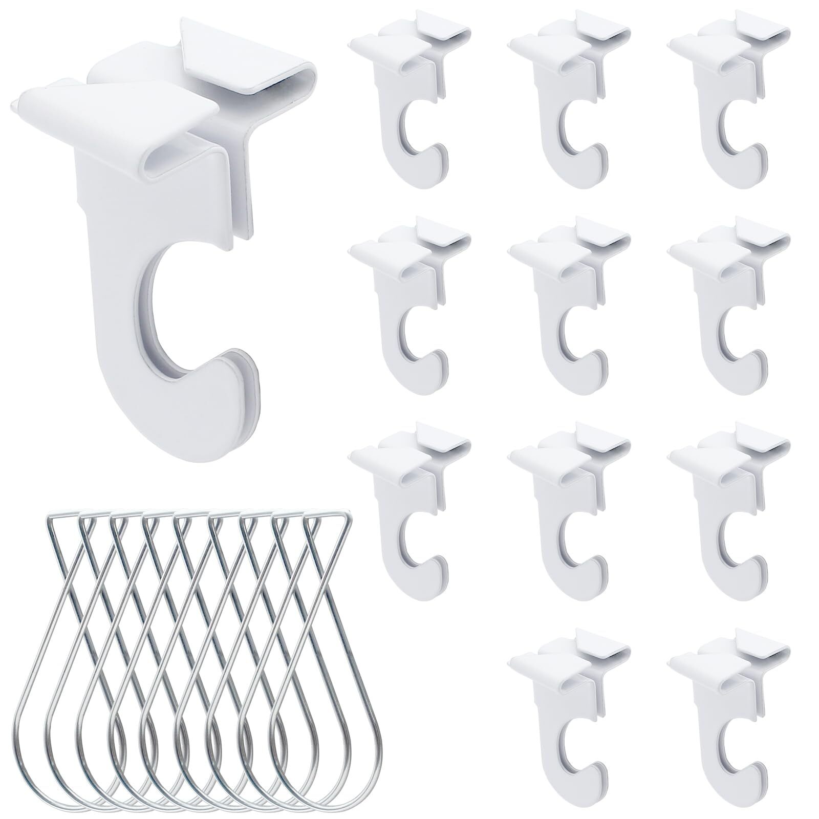 12Pcs Drop Ceiling Hooks, Metal Heavy Duty T-Bar Track Clips Suspended Ceilin...