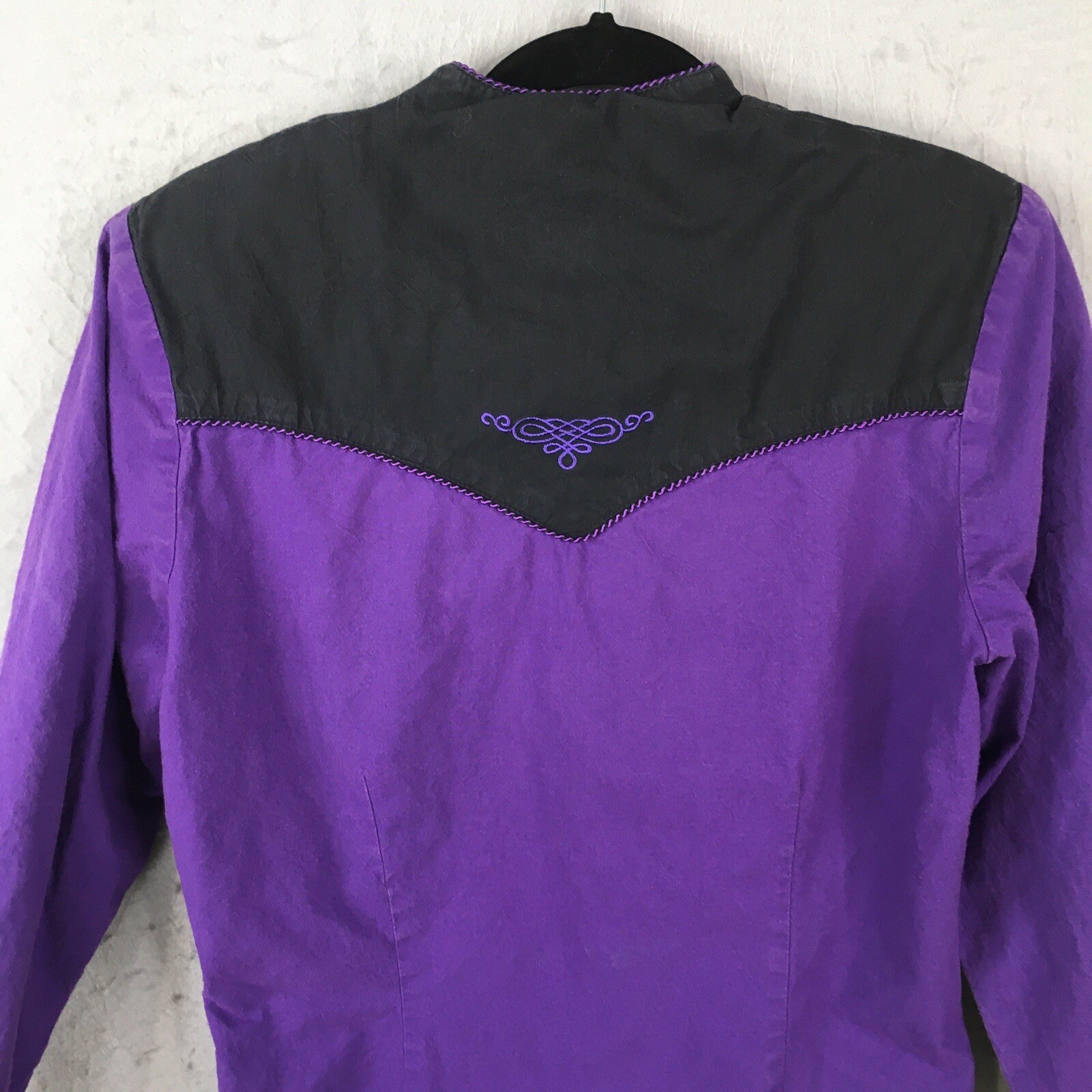 Vintage Lilia Smitty Western Shirt Womens Medium Purple Black 80s