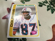 1978 Topps Andre Tillman Autographed Football Card Miami Dolphins # 239