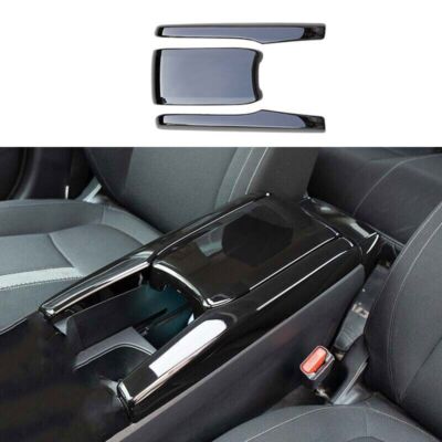 3pc Car Armrest Box For Honda Insight 2019-2022 Cover Trim Protector Black Style
