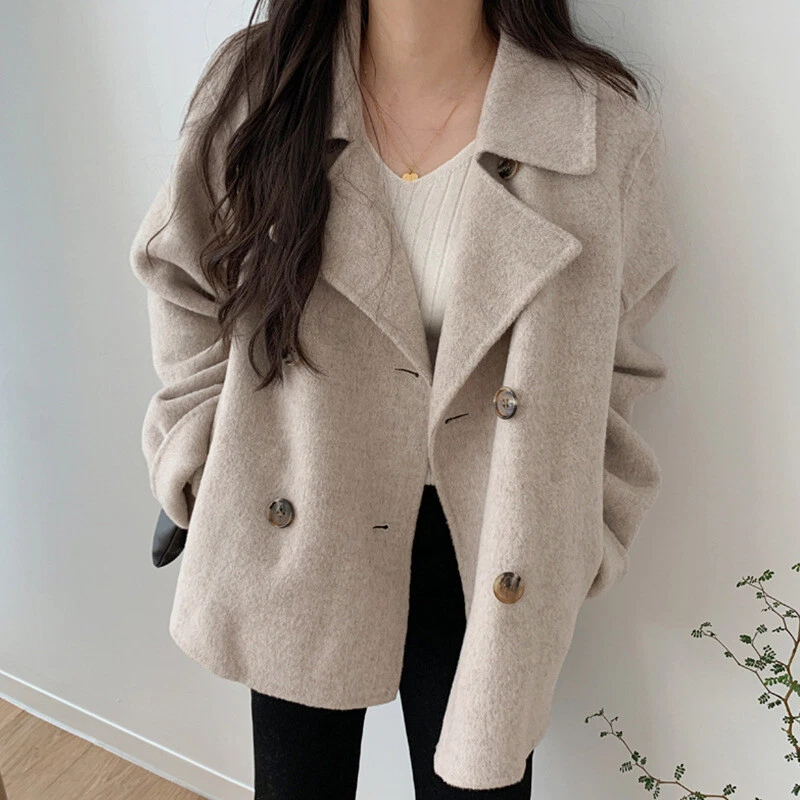 Ladies short wool coat hotsell