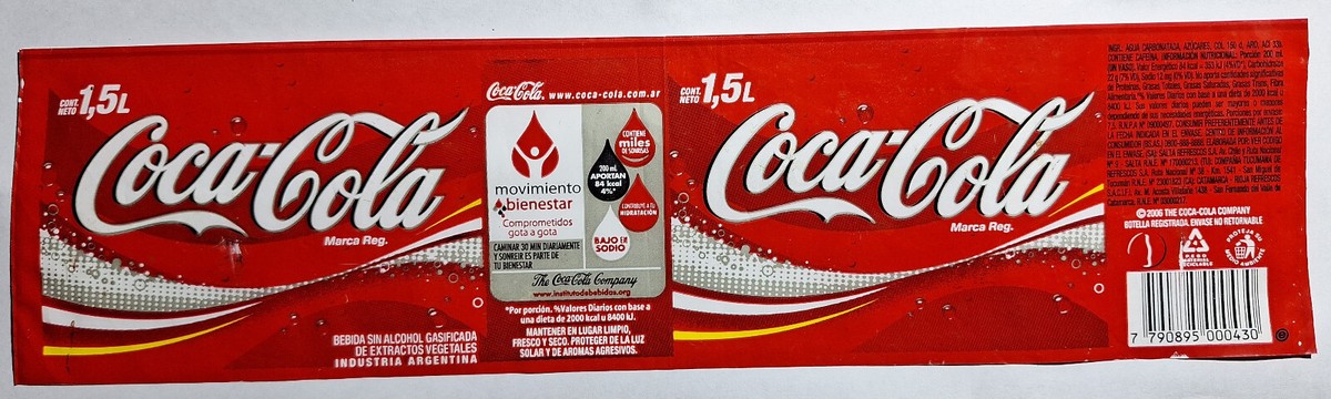 Coca Cola 1.5l label Argentina 2006 | eBay