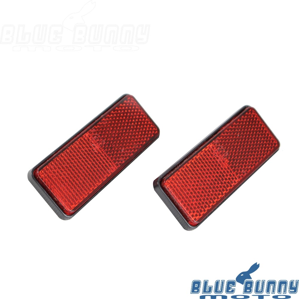 Pair Universal ECE/SAE Red Rectangle Bolt On Reflectors For